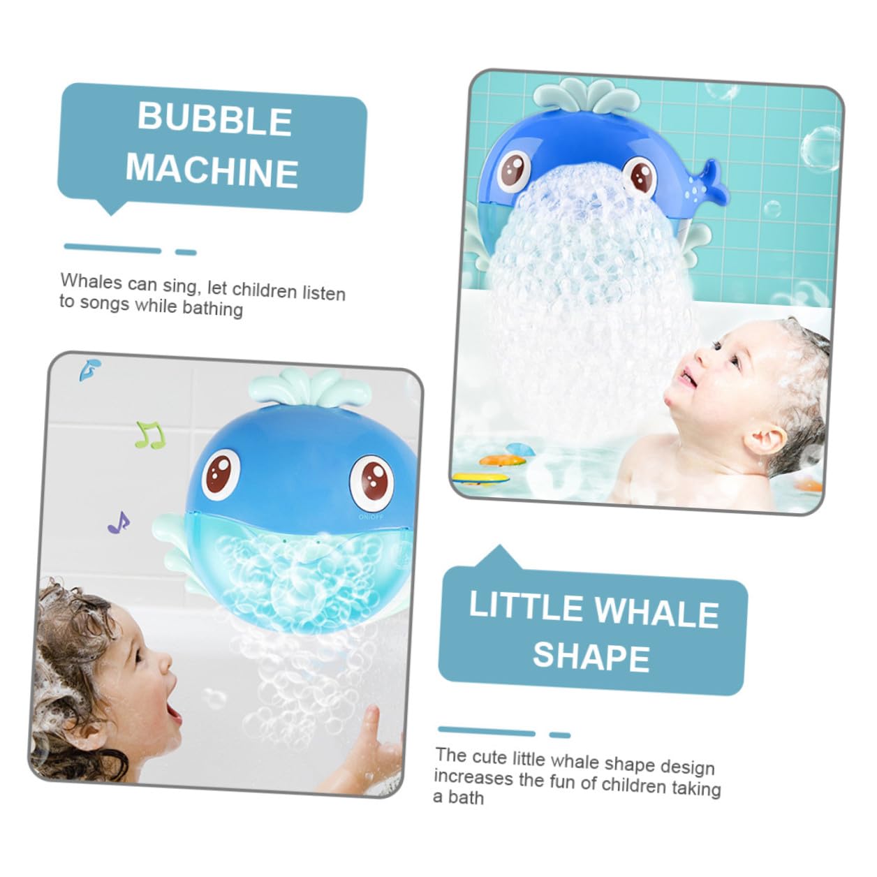 Máquina de Burbujas para Baño Infantil Forma de Ballena, Juguete de Baño de Plástico Seguro, sin Batería, Adecuado Bebés, Control Sencillo y Diseño Compacto para Diversión