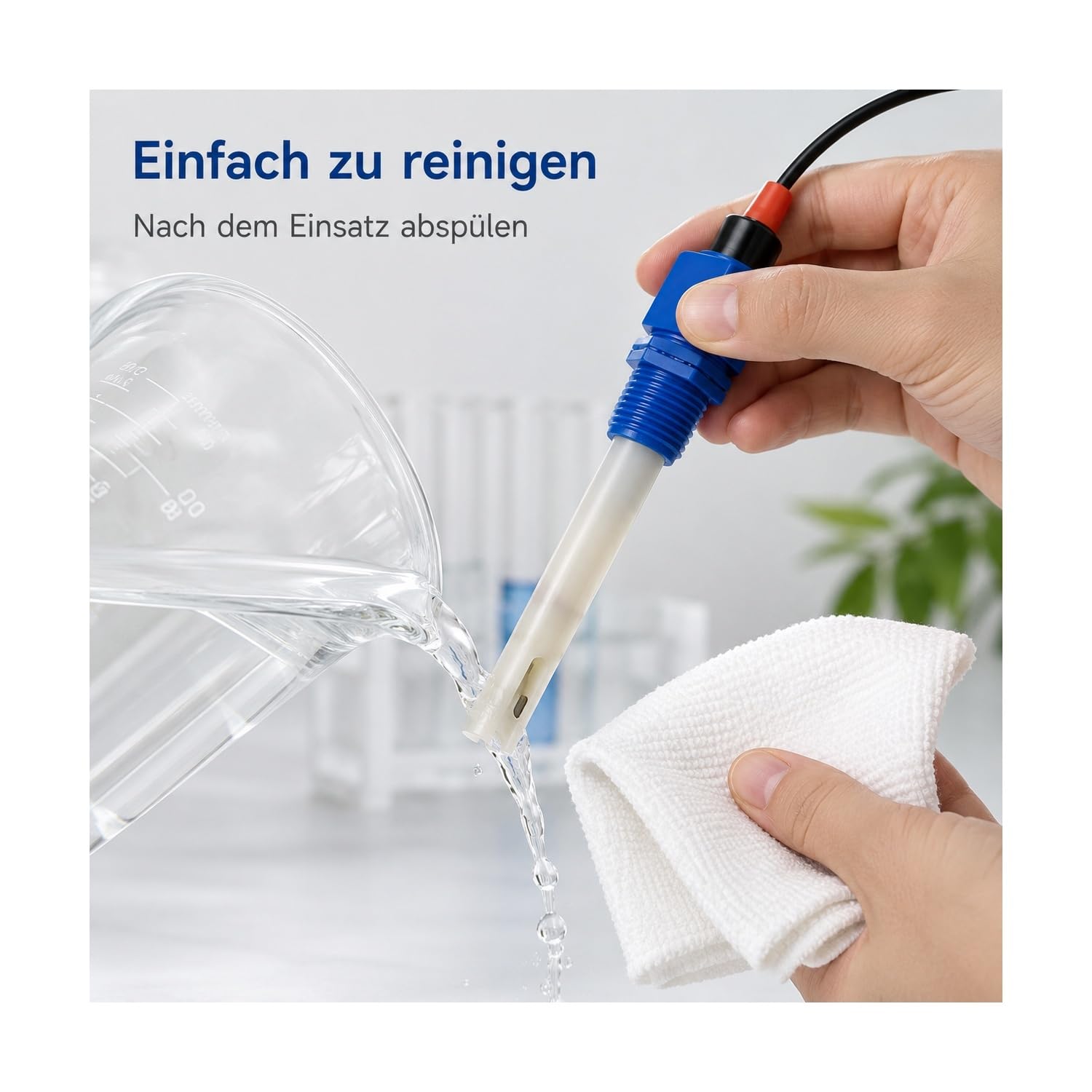 Leitfähigkeitsmessgerät 2000 µS mit Data Hold Breiter Messbereich bis | Für Werkstatt und industrielle Anwendungen, mit Ein-Tasten-Kalibrierung, tragbarem Design und leicht reinigbarer Sonde