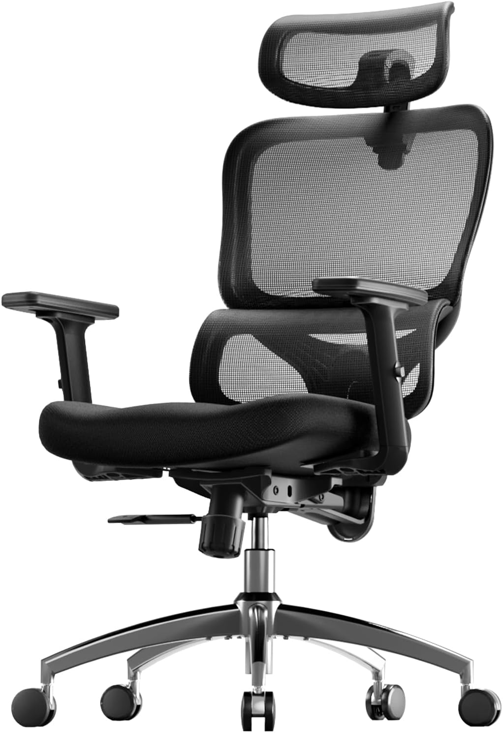 SIHOO M56C Ergonomic Office Chair, High Back Desk Chair, Lumbar Support, Swivel Computer Task Chair with Adjustable Headrest, Tilt Function,Black
