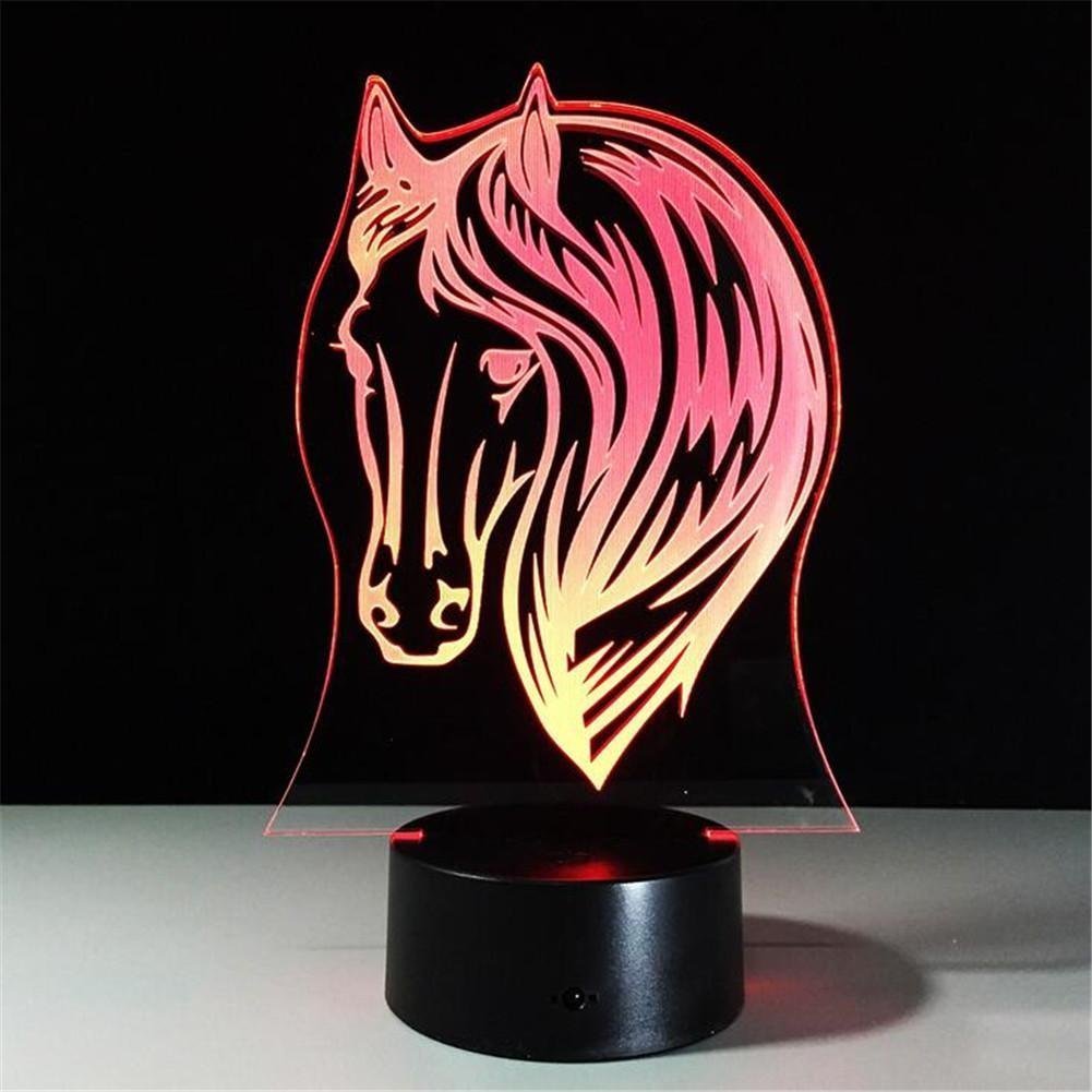 Luce Notturna 3D A Forma Di Cavallo FULLOSUN – 16 Colori Con Telecomando – Lampada Da Comodino USB