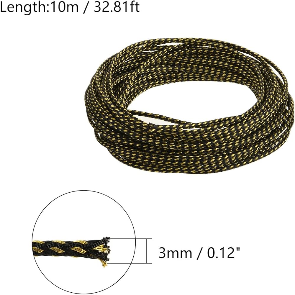 Manga Trenzada Para Cables De 10 Metros - PET Expandible, Color Verde Fluorescente, Para Organizar Y Proteger Cables