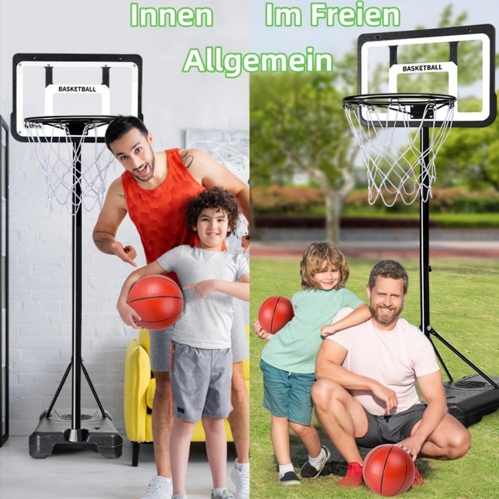 Basketballkorb Outdoor Kinder mit Basketball und Luftpumpe, 148-250cm Einstellbare Höhe, Der Beste Basketballkorb Outdoor Für Kinder von 6-12 Jahren