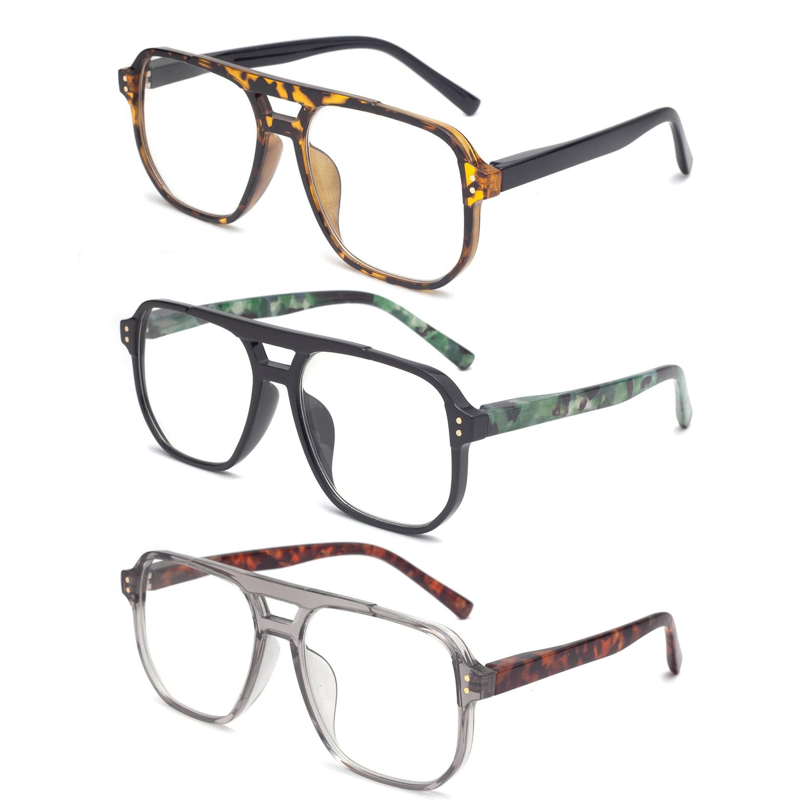 JIMMY SUNSHINE 3-Pack Anti-Blue Light Reading Glasses Lightweight Eyewear Reader for Men Women Computer Readers