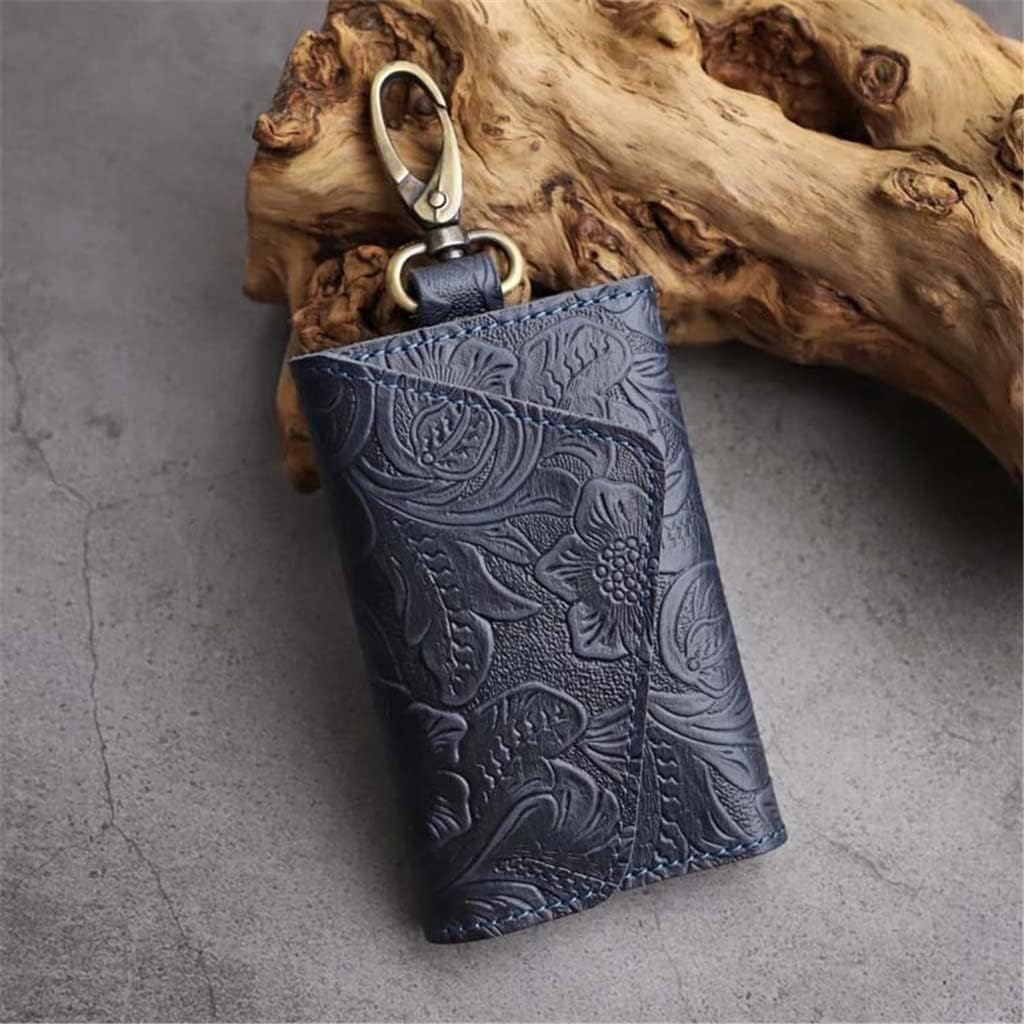 Borsa Portachiavi Fatta a Mano, Borsa Portachiavi da Uomo, Borsa Portachiavi retrò Multifunzionale, Borsa Porta Carte con Fibbia, da Appendere alla Vita