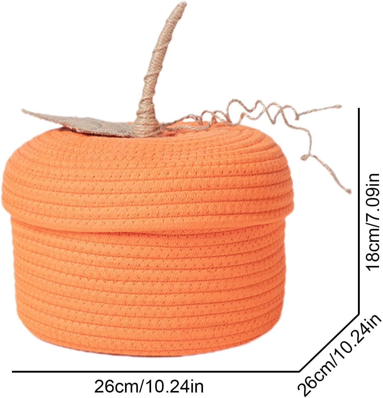 Halloween Bucket with Lid Cute Decorative Woven Cotton Rope