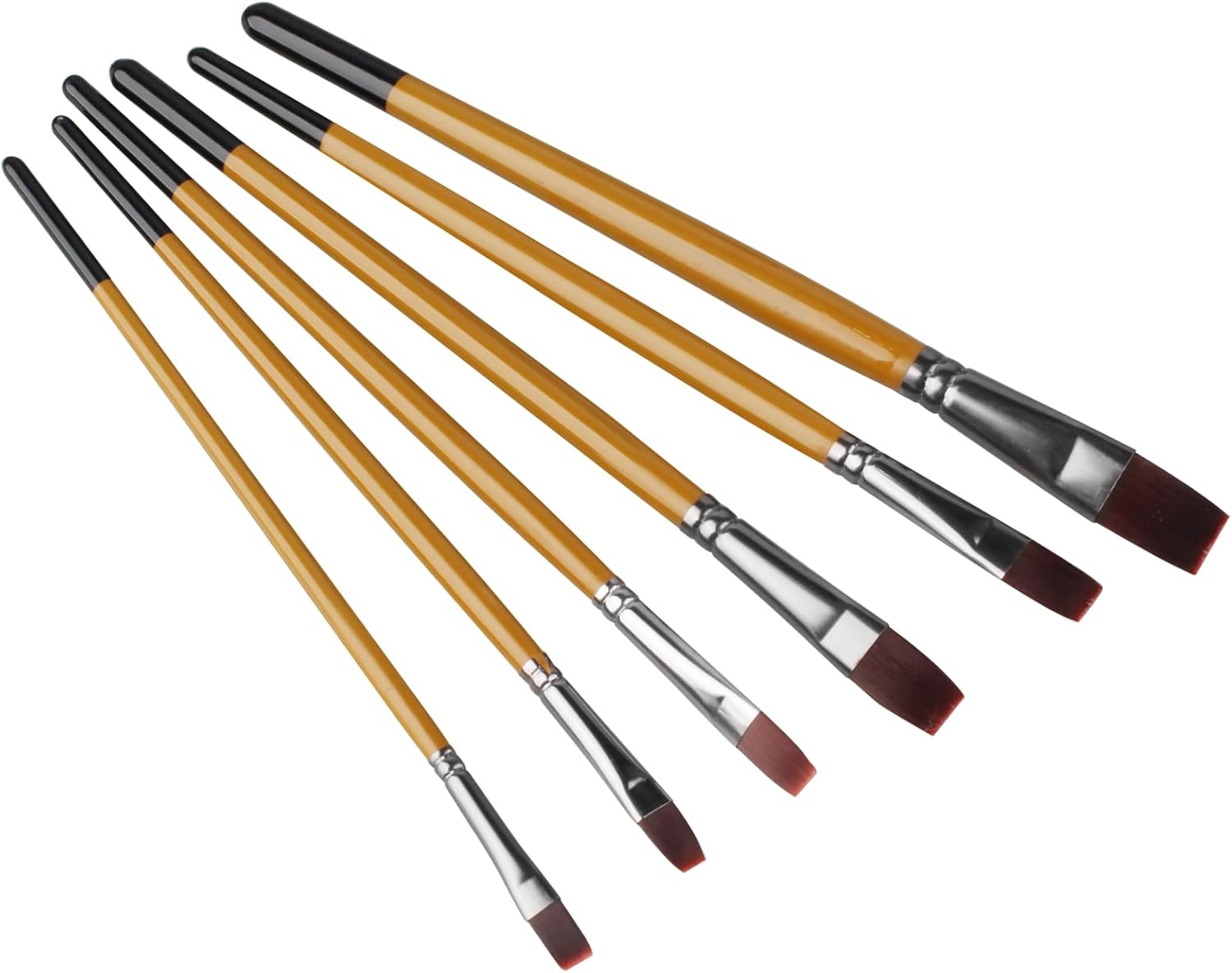 Artist Paint Brushes for Gouache, Poster Colour, Acrylic, Watercolour, Flat, Set of 6