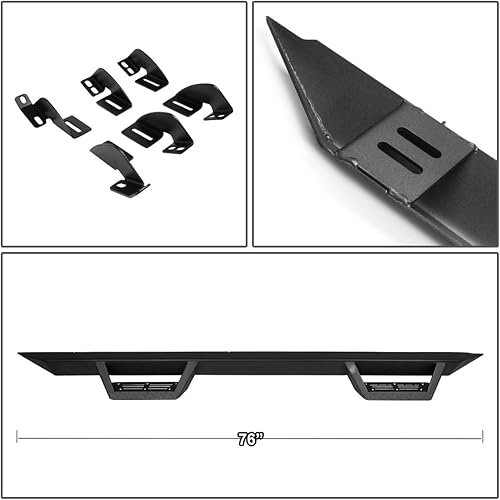 Miniatura 10 de DNA MOTORING Estribos de 6 pulgadas compatibles con cabina doble (tripulación) 07-21, barras Nerf de acero inoxidable con escalón lateral,