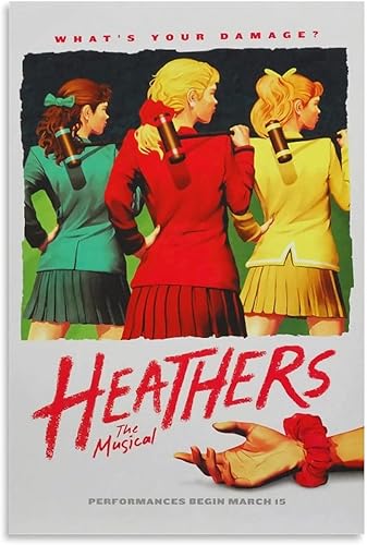Miniatura 1 de AKAK Heathers - Póster musical retro de la película musical de los años 90 y 80, pintura decorativa, lienzo, pósteres de pared e impresión artística