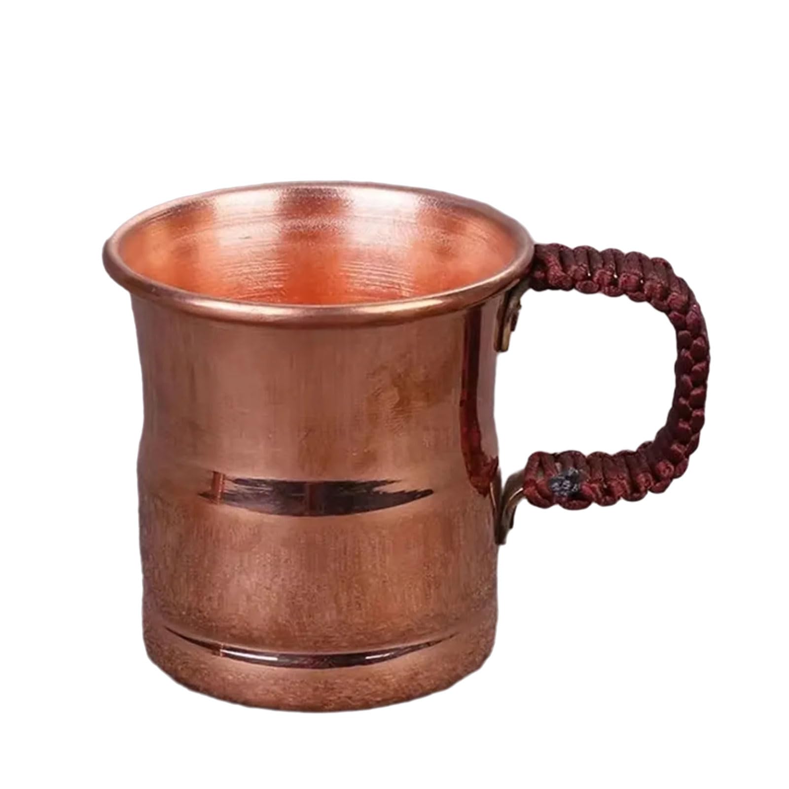 LUCKGONI Purer Copper Drinking Cup Braided Handle for Beverages Milk Juices Comfortable Grip Drinkware for Home Use