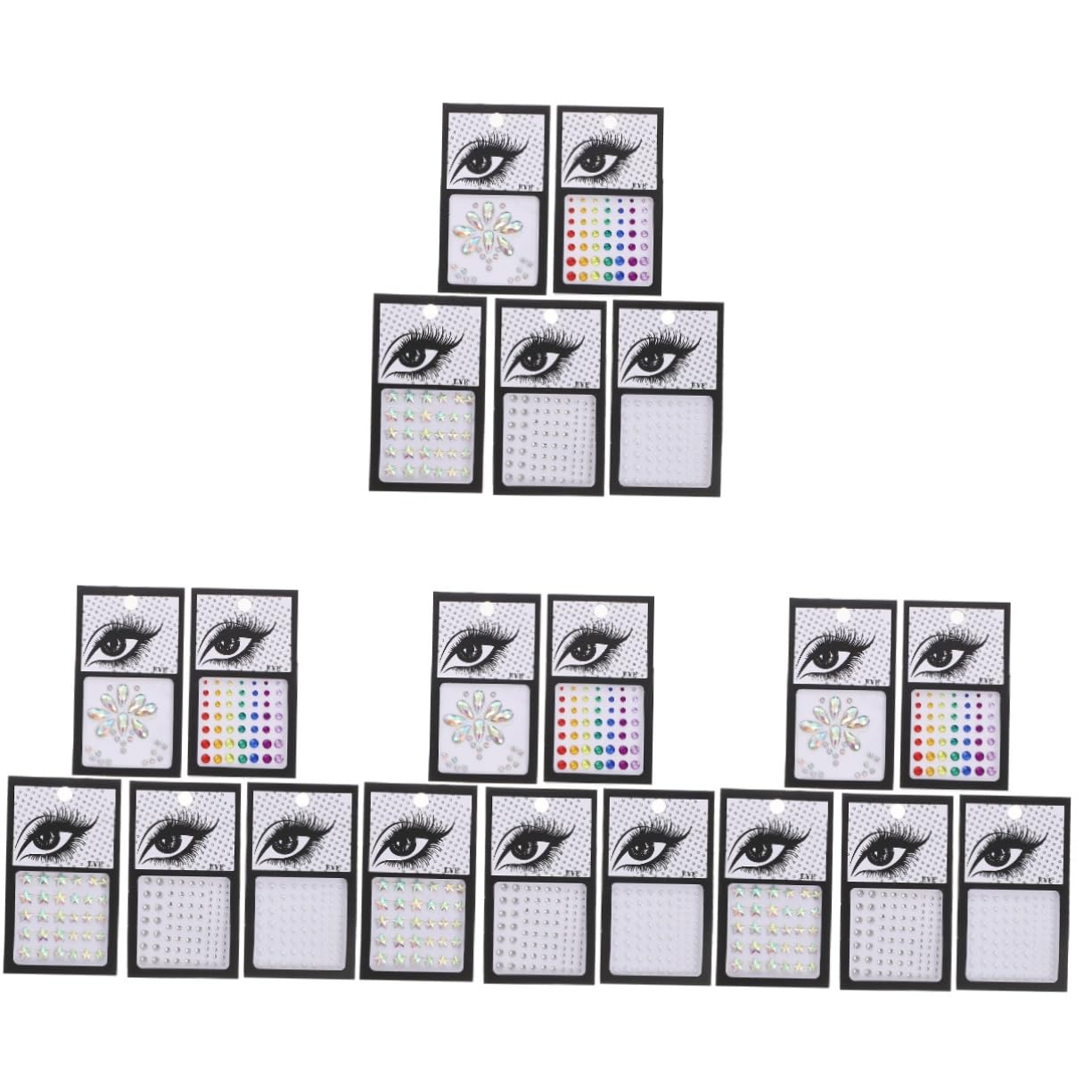 FRCOLOR 20fogli Adesivi Brillantini Per Viso Di Gemme Autoadesive Per Trucco Decorazioni Per Occhi e Corpo Per Festival Di Natale e Halloween Riutilizzabili e Facili Da Applicare