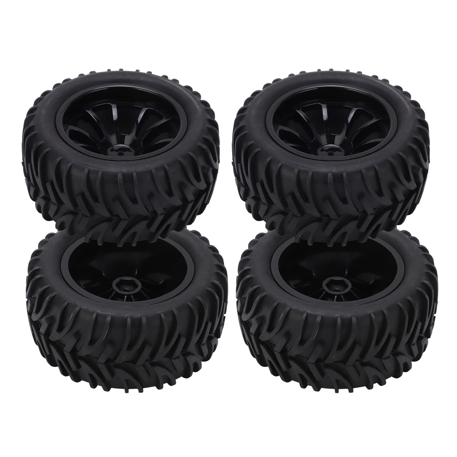 Set di pneumatici in gomma a 10 razze 4PCS e ruote in plastica per /8/10 RC Trucks e auto a corsa corta