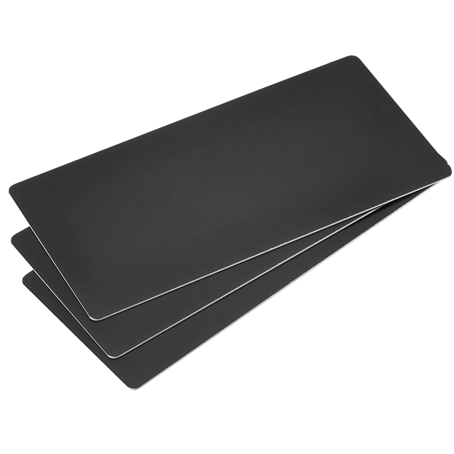 uxcell Blank Metal Card 80x40x1mm Anodized Aluminum Plate Black 3 Pcs