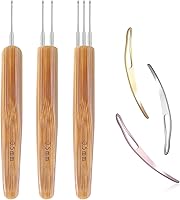 Vista 1 de 6 agujas de ganchillo para rastas de 0.020 in, ganchos de ganchillo duraderos para cabello con herramienta de enclavamiento, excelente para mantener