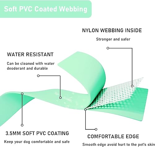 Miniatura 2 de Juego de collar y correa para perro, correas impermeables ajustables a prueba de olores para perros grandes, medianos y pequeños, correa de perro de