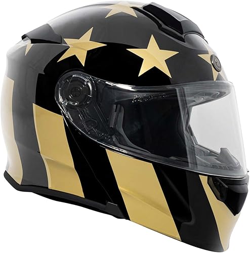 Miniatura 7 de TORC T28 Casco de motocicleta de cara completa con gráfico de estrellas, aprobado por DOT y ECE 22.05 (estrella dorada, XXL)