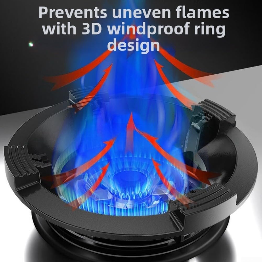 Gusseiserner Flammenkonzentrator 25cm Winddicht(2 Pieces) | Massives für gusseisen, hitzebeständig bis 800°C, langlebig, schwarz lackiert, für ideal für hohe Temperaturen