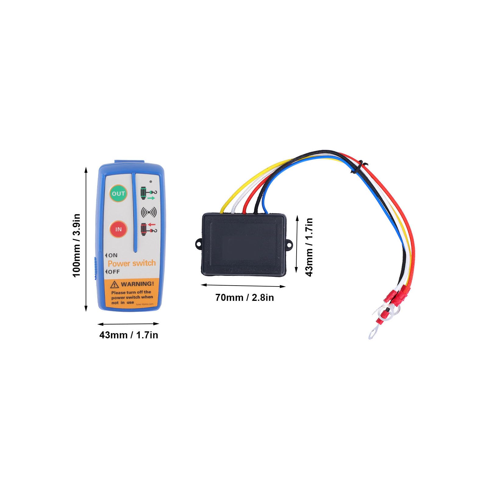 Telecomando per rimorchio a cassone ribaltabile Telecomando per rimorchio a cassone ribaltabile ABS metallo 12V Verricetrasmettitore elettrico di controllo remoto Kit