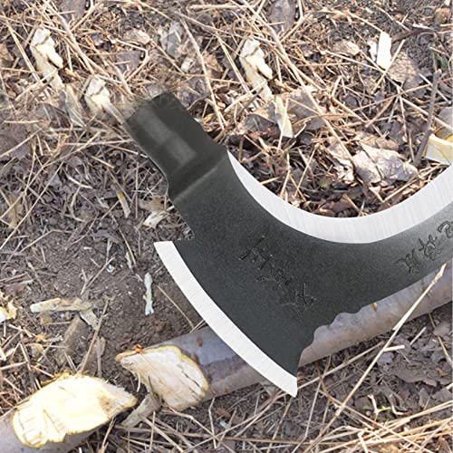 Elegital 1 Pcs High Manganese Steel Double Scythe,Steel Grass Sickle,Agricultural Hand-Motor Weeding,Blade Thickness 2.8Mm,Weeding Scythe Sickle For Outdoor Mowing Grass,Chopping Wood #TOP4