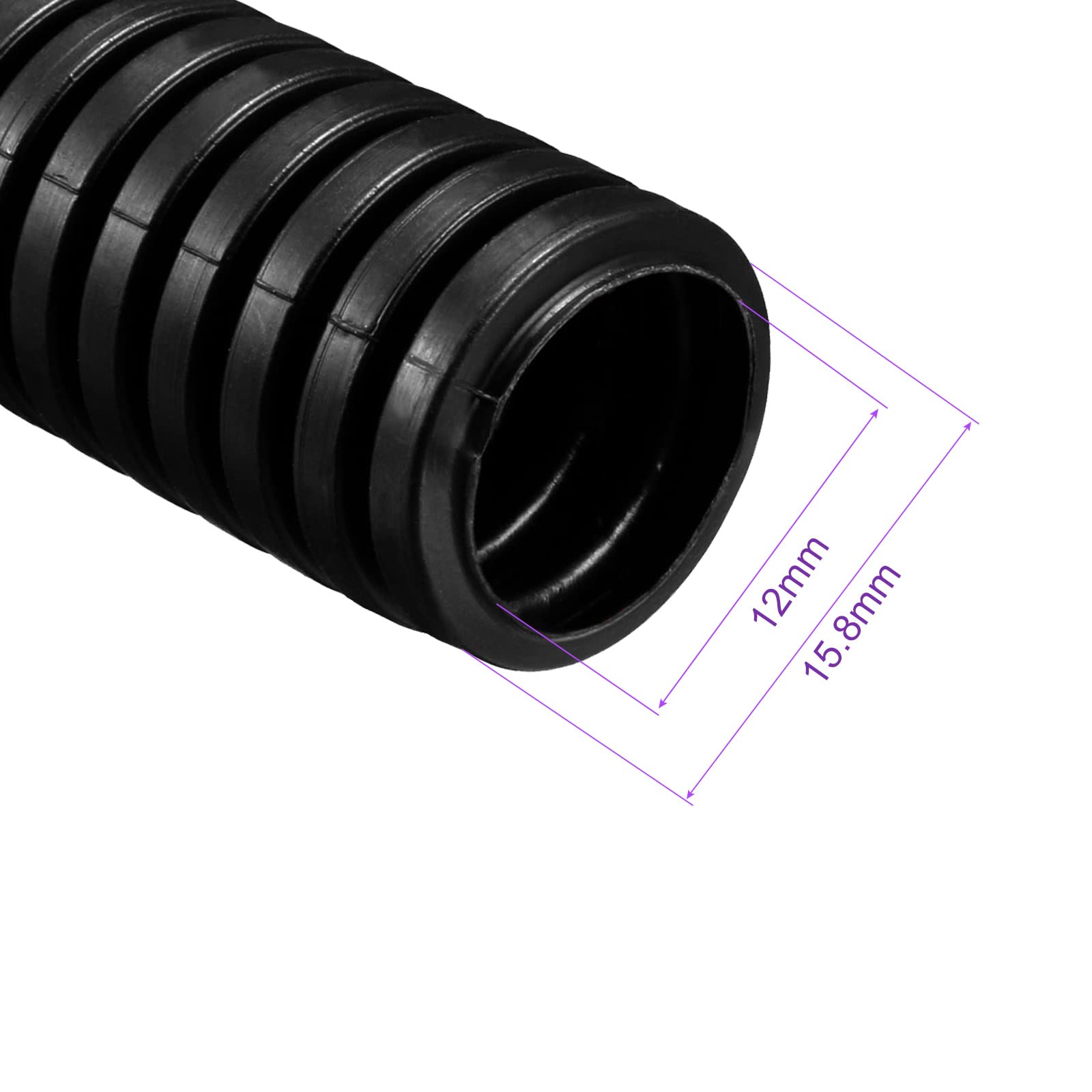 DMiotech 15.8mmx12mmx5m PP Non-Split Corrugated Tubing Indoor Outdoor for High-Temperature Automotive Harness Indoor Outdoor Wire Management - Image 3