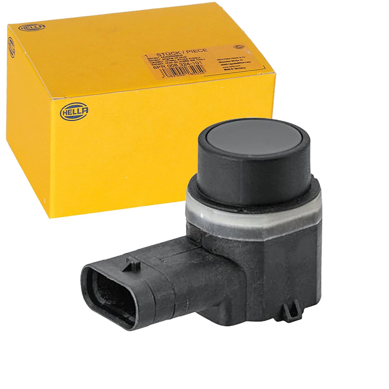 HELLA 6PX 358 141-771 Sensore, Assistenza parcheggio, 3a... poli, infilato, verniciabile, con anello fissaggio | Compatibile con: AUDI A3, A3 Cabriolet, A3 Sportback, A6 Allroad C7, A6 C7, A6 C7 Avant, A7 Sportback, A8 D4, Q3