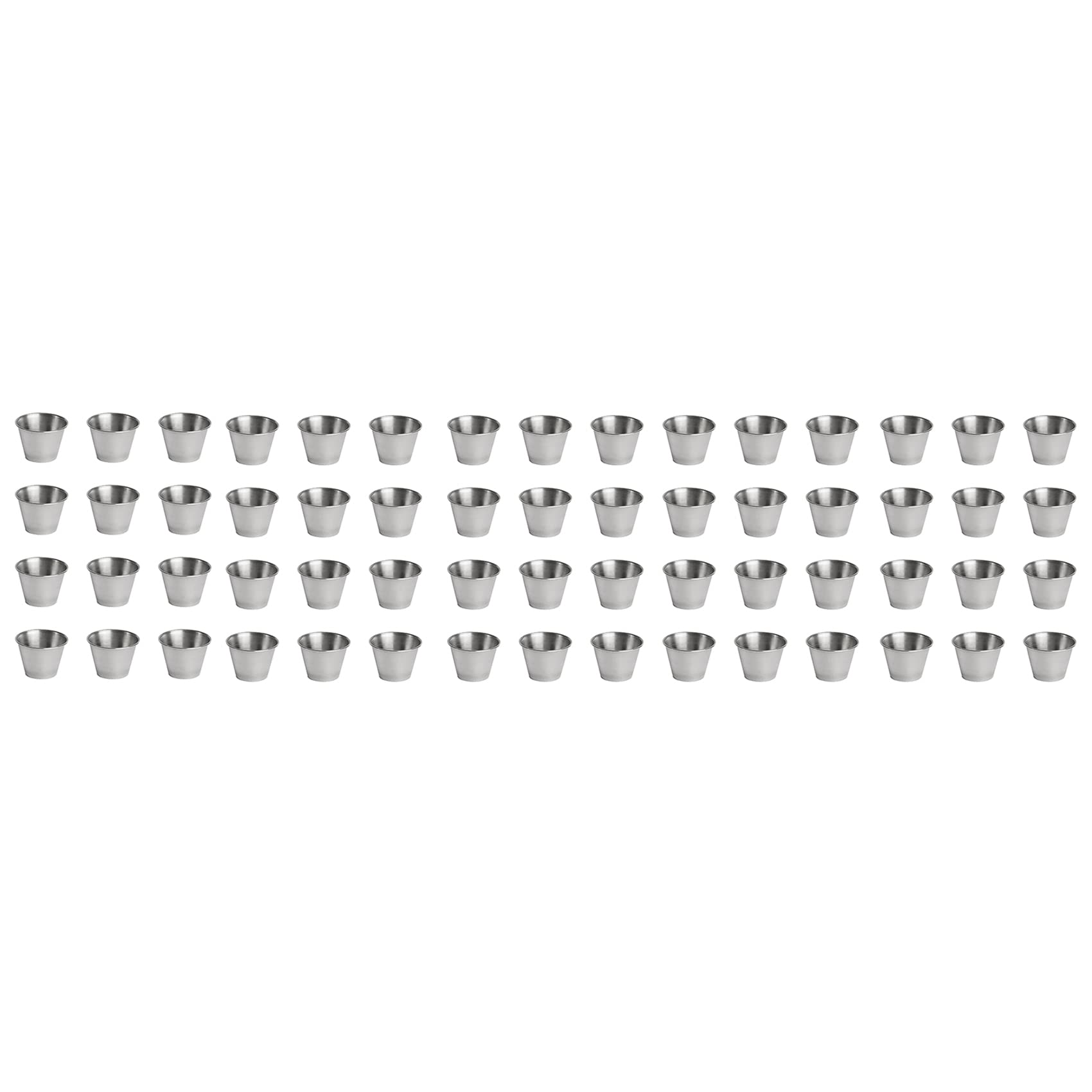 Hndhbfgrt 60 Pack Stainless Steel Condiment Sauce Cups,Commercial Grade Dipping Sauce Cups,Ramekin Condiment Cups Portion Cups