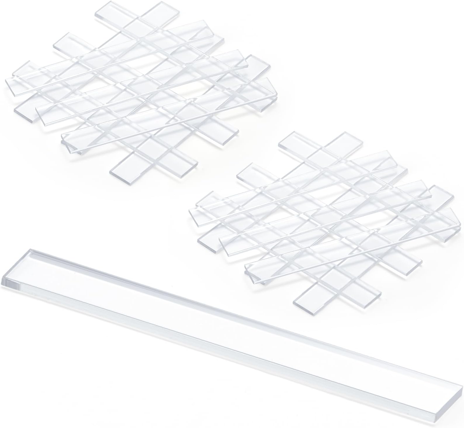 Innconee200 PCS 0.040” x1/4” x 2” Clear Plastic Setting Blocks for Glass and Mirrors Mounting