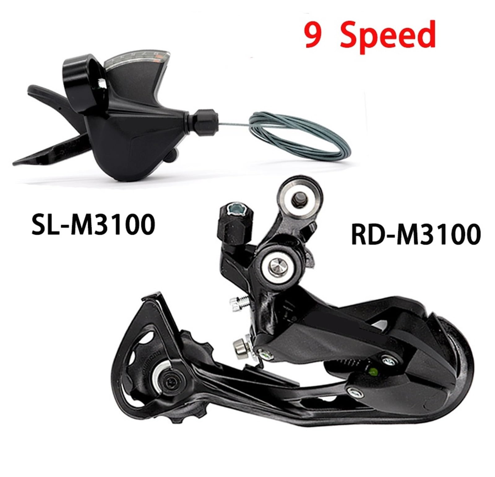 Shimano Deore 9速シフター・ディレイラーセット Amazon | 互換性があります シマノ MTB 9S 右シフター SGS リア