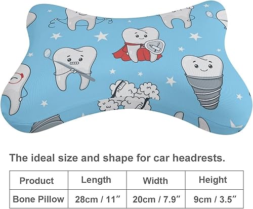 Miniatura 3 de Almohada para el cuello con forma de hueso azul, con forma de hueso azul, reposacabezas de espuma viscoelástica, soporte para reposacabezas para