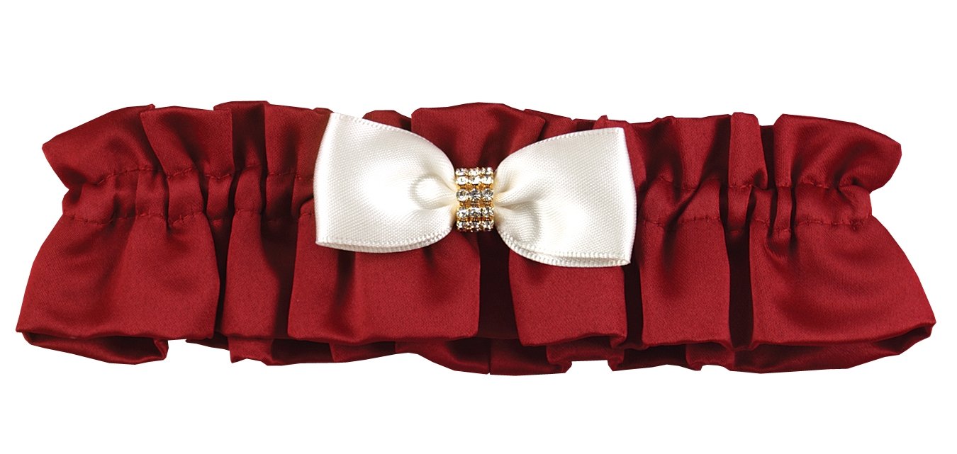Hortense B. Hewitt Wedding Accessories Garter, Beautiful and Bold, Claret