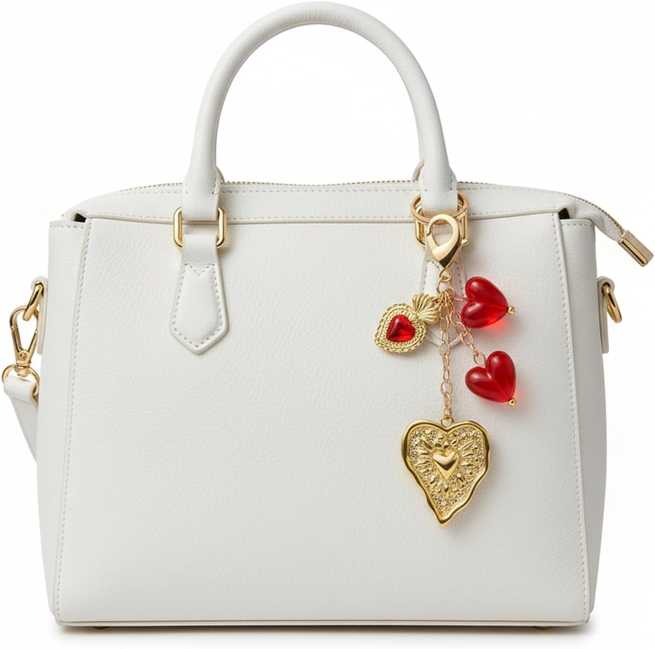 Cute Women Keychains, Kawaii Heart Keychains, Bag Charms for Handbags Purse Keychain, Gold Key Chain for Purse Handbags Backpack Charm - Image 3