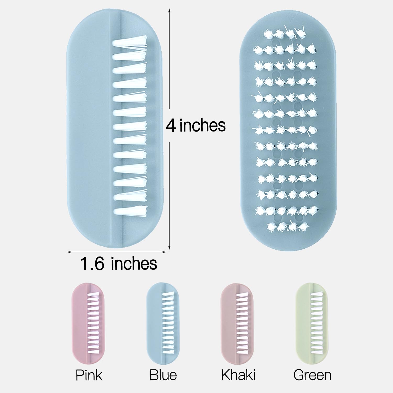 Cepillo de uñas para limpieza de uñas, cepillo de limpieza de uñas, 4 unidades