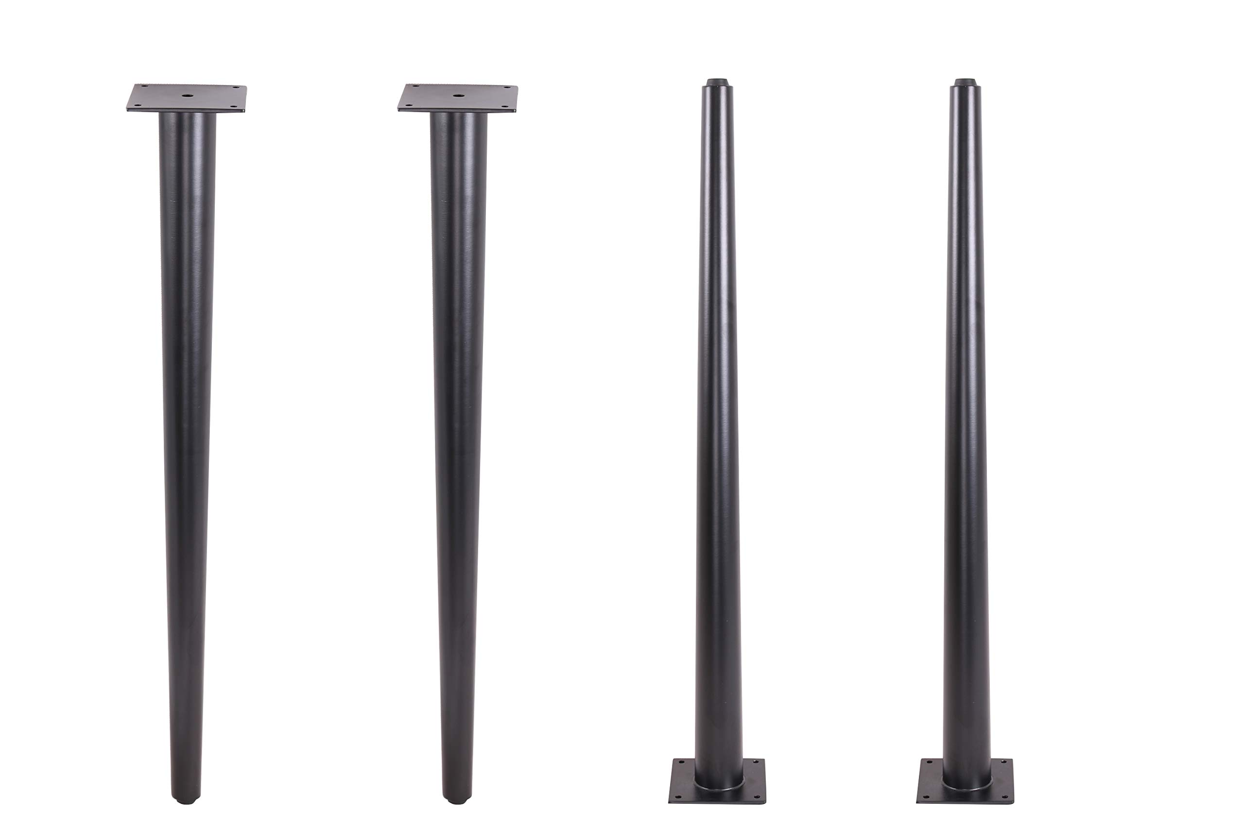 ECLV 4PCS x Steel Coffee Table Legs.Vintage Mid Century Counter Table Leg/Feet.Metal Straight Tapered Legs,Chair Leg,Ottoman Legs,(Black) (28'')