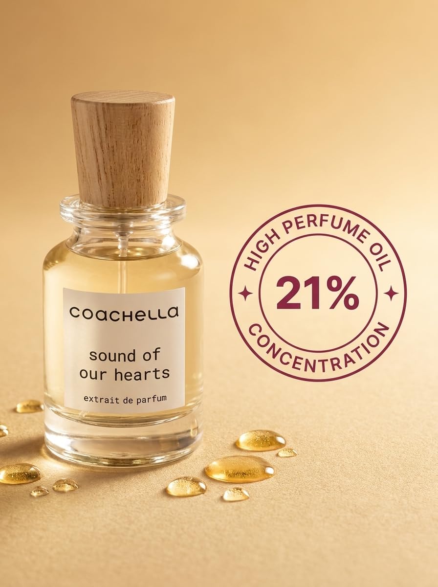Coachella - Sound of our Hearts - Extrait de Parfum 50 ml | Unisex | 21 % Duftöl | Made in France | Rose, Safran & Oud | Orientalisch | Langanhaltend