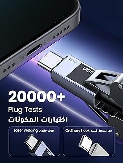 UGREEN 100W USB C Charger Cable 1M, PD 3.1 Type C to Type Cable, Fast Charging USB C Cord, 480Mbps Data Transfer for iPhone 15-17 Series, MacBook Pro M3, iPad Pro 2022/Air 5, Galaxy S25 Ultra/24