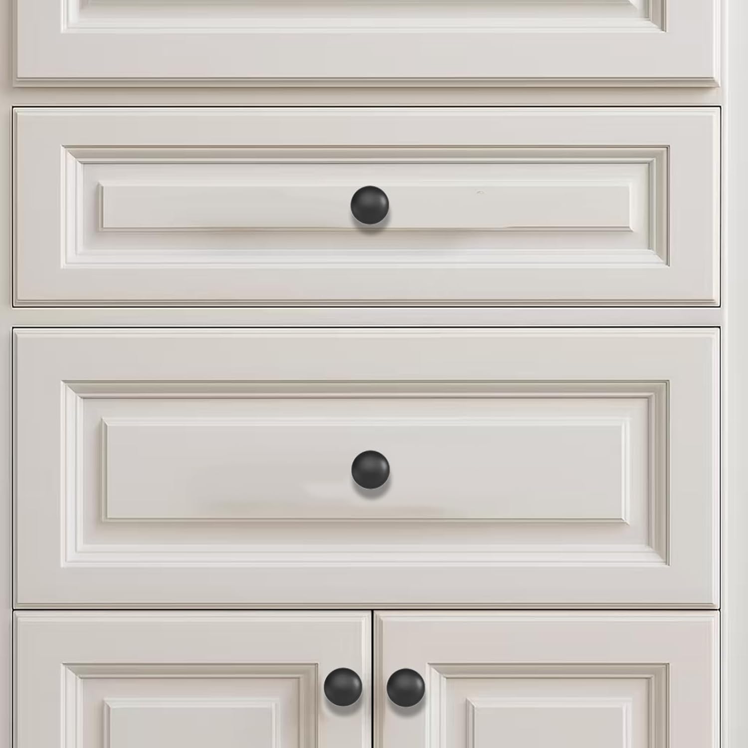 khtumeware 4 Pack Black Cabinet knobs Solid Heavy-Duty Bifold Closet Door Knobs Door Drawer Handles for Dresser Drawers Bi-Fold Door Knob