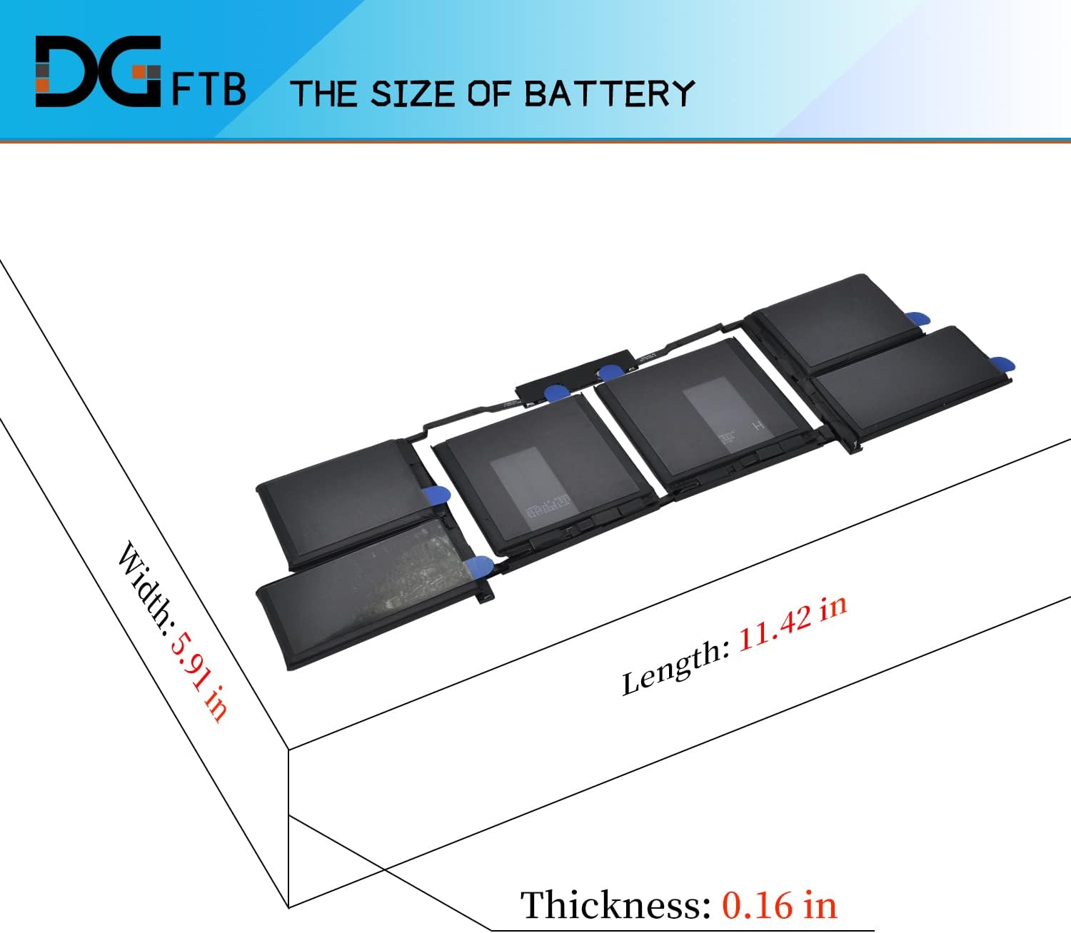 DGTECH A1953 Laptop Battery Compatible with Apple MacBook Pro 15" Mid 2018 2019 EMC 3215 EMC 3359 Touch Bar MV902LL/A MV912LL/A MV922LL/A MV932LL/A MV942LL/A Touch Bar A1990 (11.40V 83.6Wh 7336mAh)