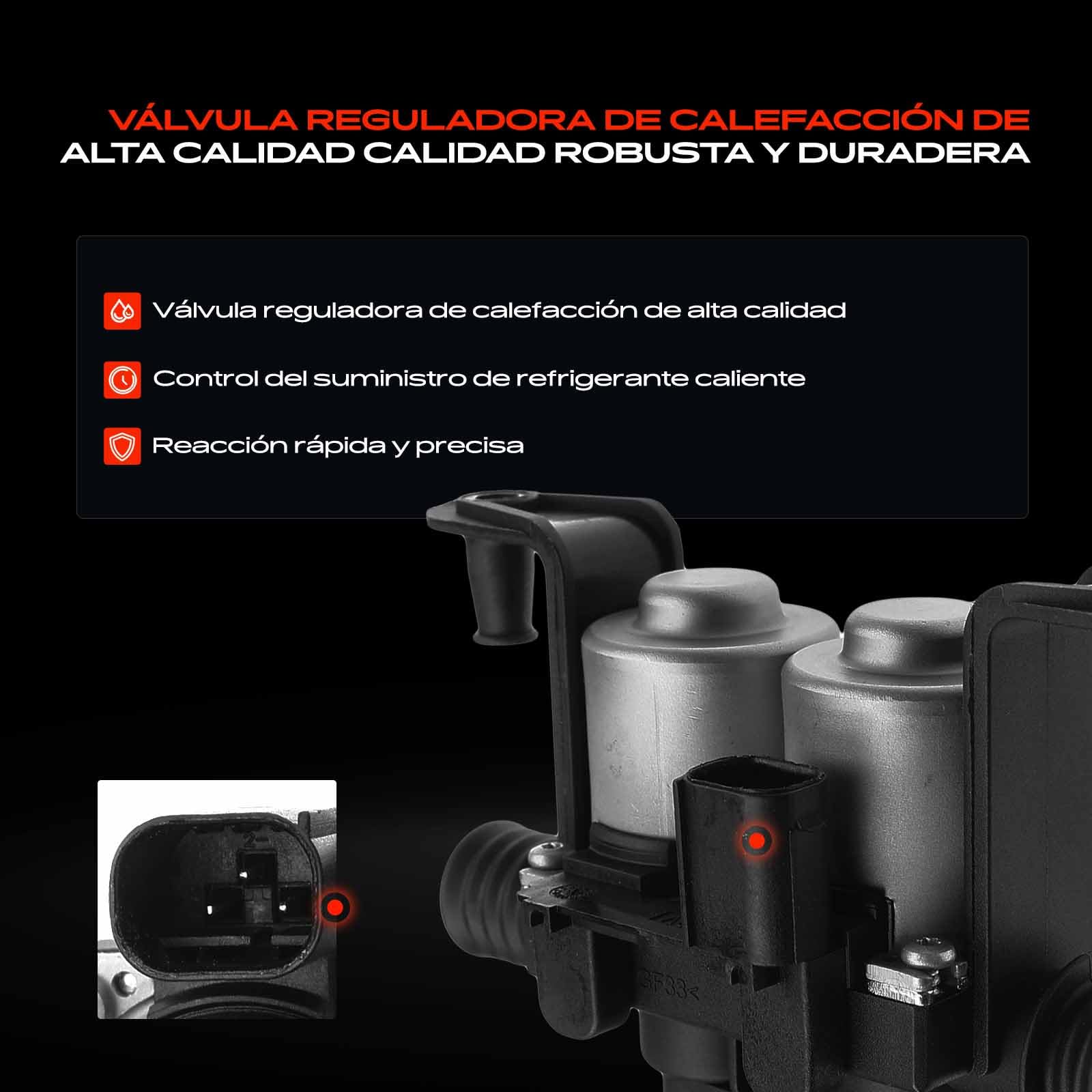 Frankberg Válvula reguladora de refrigerante Válvula de calefacción Compatible con X5 E70 3.0L X6 E71 E72 3.0L X6 F16 F86 3.0L X5 E70 4.8L X5 F15 F85 2.0L Replace# 64116910544