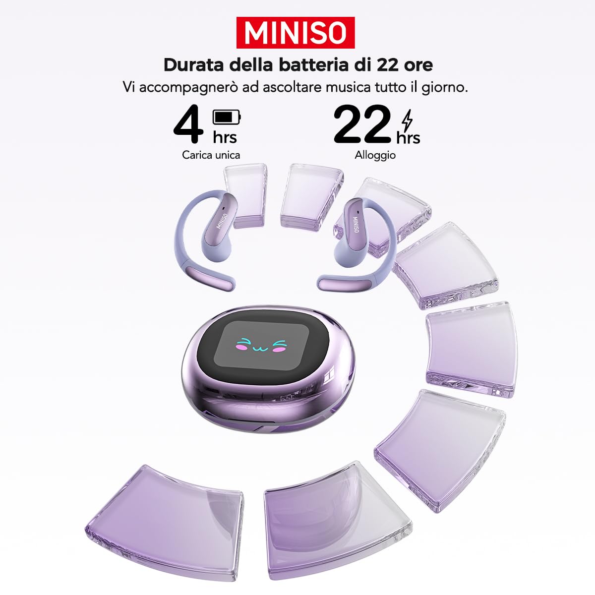 MINISO ワイヤレスイヤフォン MS203 MINISO MS203 AI Translation Ear Buds Real Time, Translator