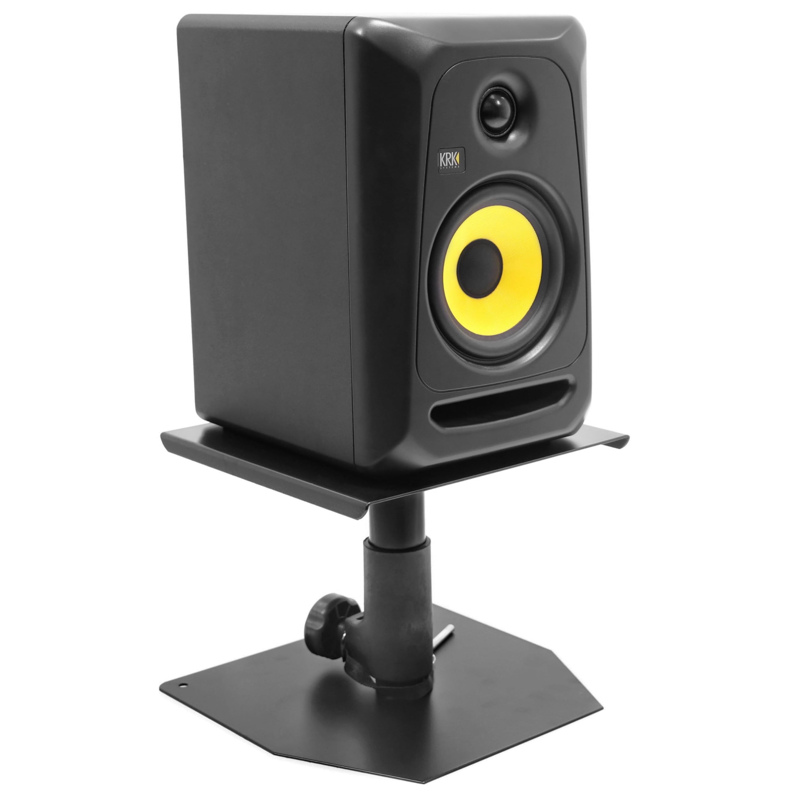 Plugger Studio MS2 Mini Soporte de Mesa Altavoces de monitoreo de Estudio, Sono, Home Cinema o HiFi, Negro. Patas metálicas Ajustables en Altura de 230 a 290 mm. Altavoz de hasta 25 kg. Se Vende por