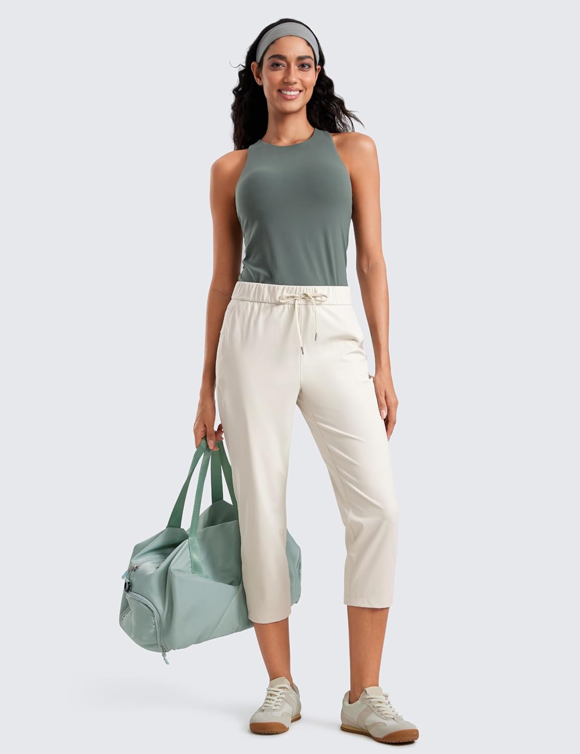 CRZ YOGA 4-Way Stretch Golf Capri for Women 23", Casual Yoga Dress Work Pants with Pockets Workout Athletic Travel - Image 4