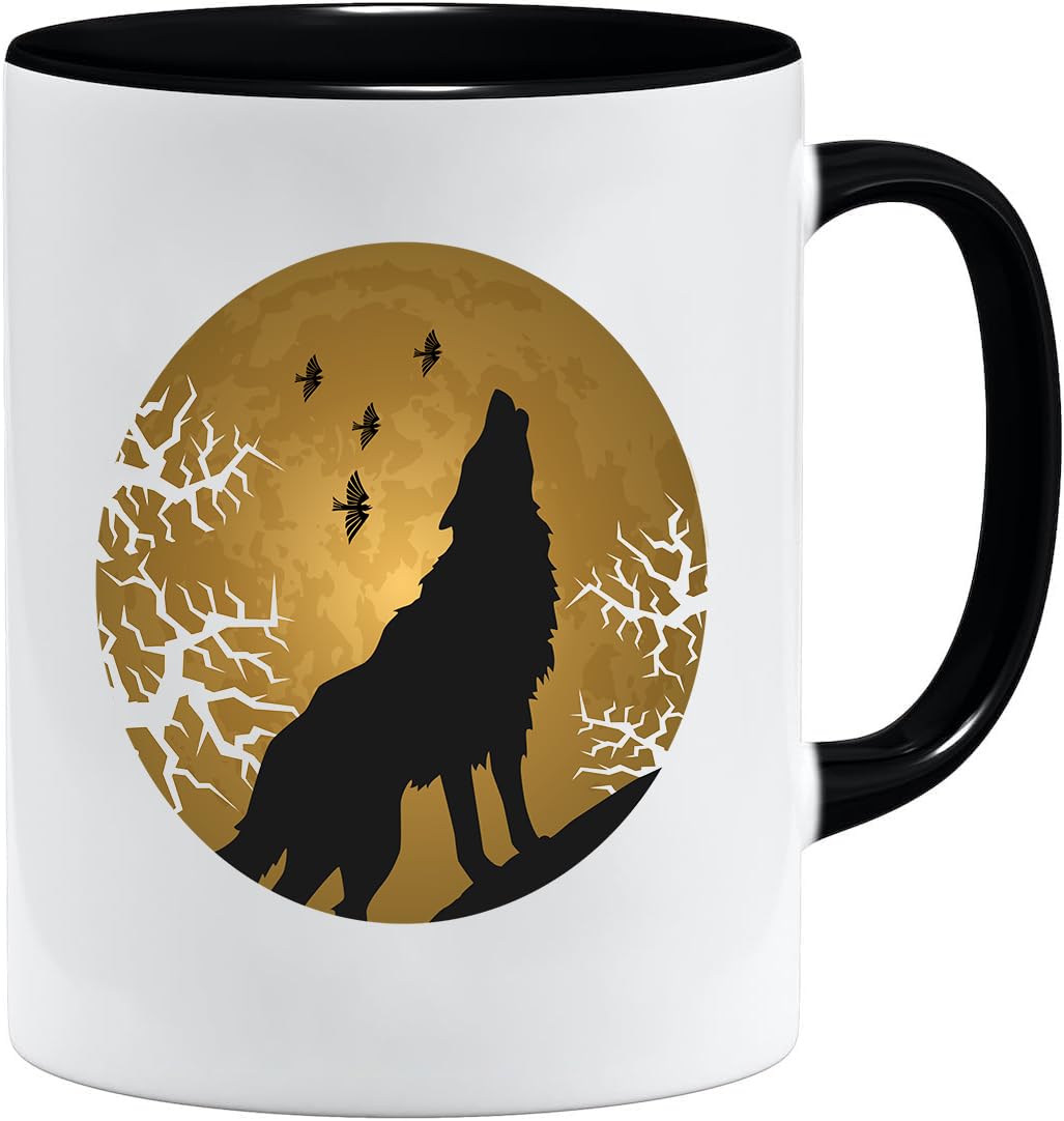 Nordic Viking Mug Gift Idea for Old Men Dad Grandpa Coffee Mug Viking Motif Skull Beer Mug Thors Hammer (VIKING013)
