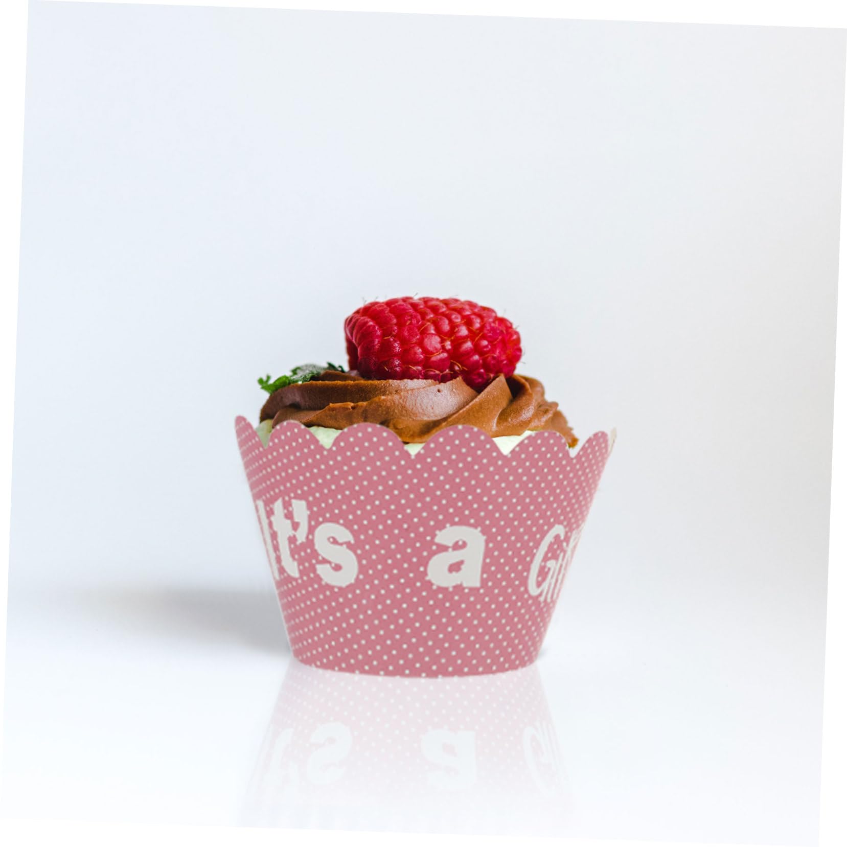 VILLFUL 24pcs Shower Decorations Fruit Cake Gender Reveal Party Decorations Fruitcakes Gender Reveal Cupcake Topper Birthday Shower Cupcake Wrappers Cakes Paper Pink Props