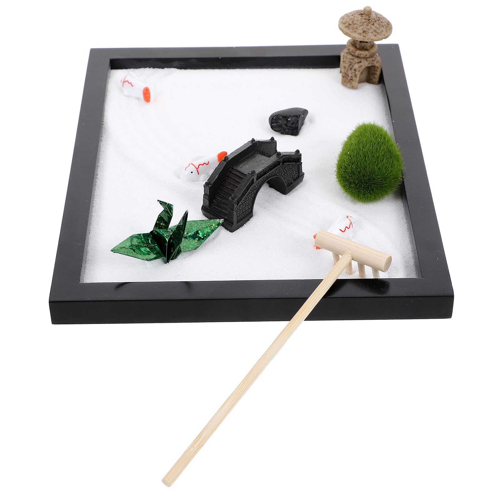 Sandboard Decorativo de Madera Negro para Escritorio y Hogar Zen