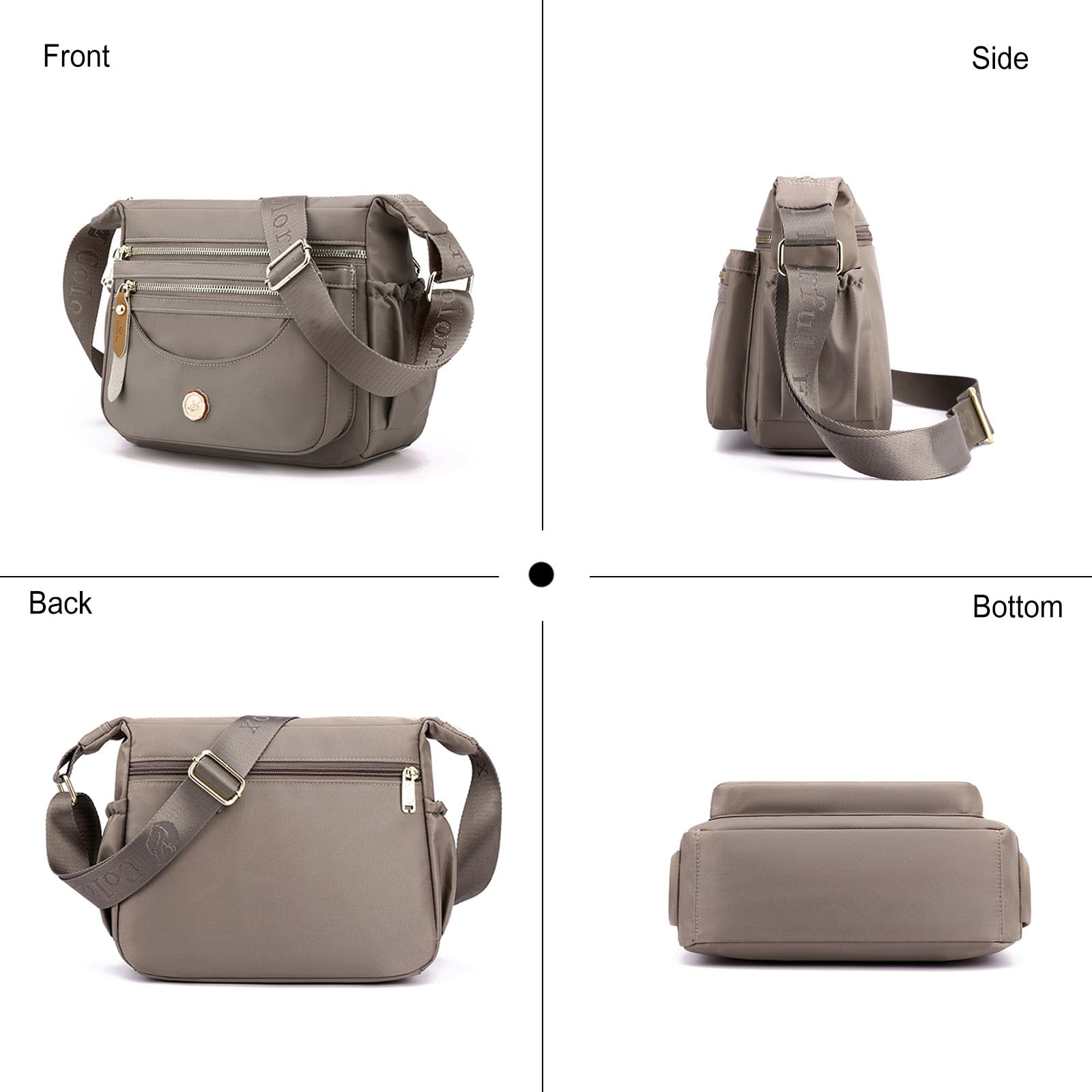 FANDARE Torby crossbody dla kobiet, ultralekka torba na ramię, damska torebka z regulowanym szerokim paskiem, torby boho, na trening, w podróż, na zakupy, torba listonoszka, do codziennego użytku