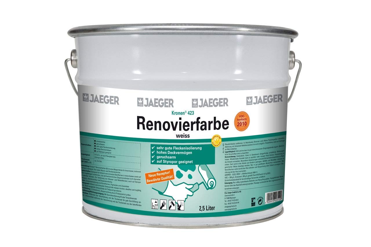 Jaeger Kronen Renovierfarbe weiß 2,5l Ioslierfarbe