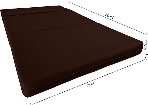 Miniatura 10 de D&D Futon Furniture Colchón plegable portátil, camas de invitados de estudio, colchones de caravana, espuma de alta densidad (turquesa, 6 x 48 x 80