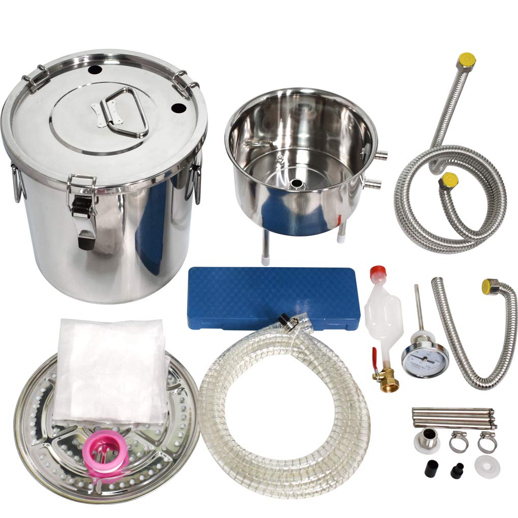 Kit de destilador de alcohol de 20 L Moonshine Still Home de acero inoxidable 304 para hacer vino con bomba