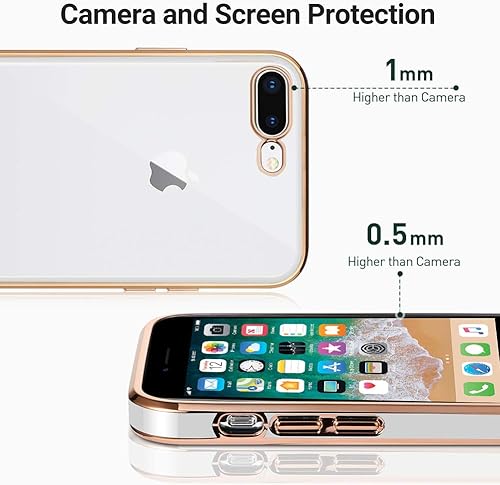 Miniatura 6 de MOWIME Funda transparente para iPhone 7 Plus iPhone 8 Plus, carcasa transparente de TPU suave, antiarañazos, a prueba de golpes, color blanco