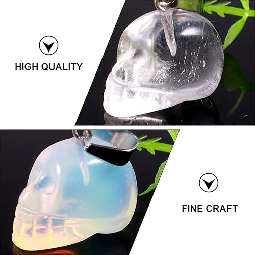 Miniatura 2 de generic Dijes de cabeza de calavera, cuentas de cristal curativo para chakras de cuarzo para bricolaje, joyería, accesorios, pulsera, collar, 8