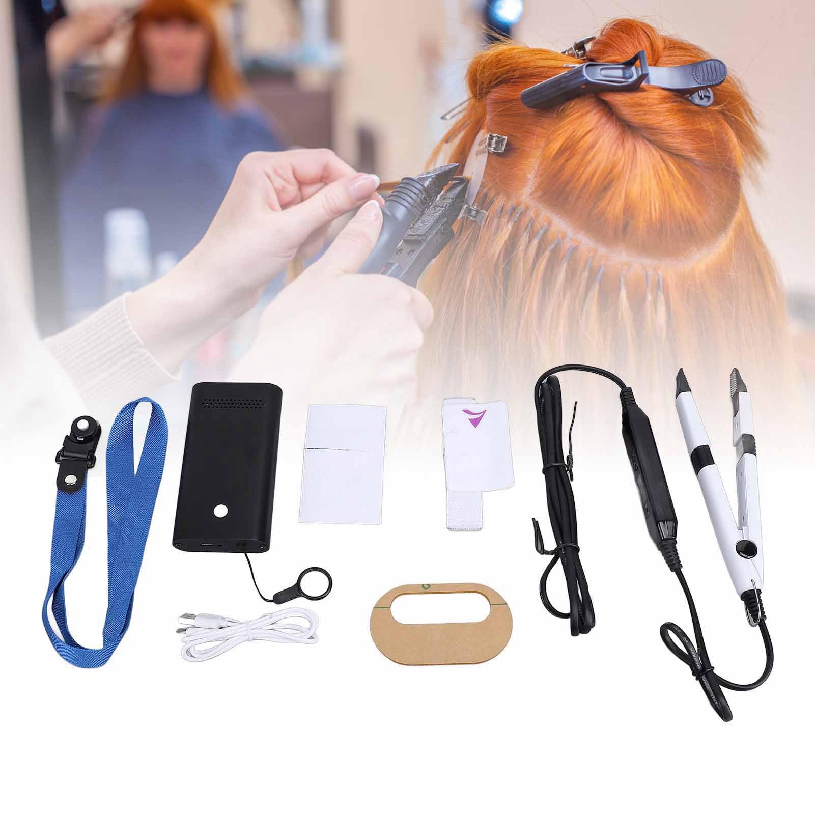 Fydun Light Hair Extension Kit Seamless Blend Nature Full Hair Home Salon Kit for Salon (US Plug)